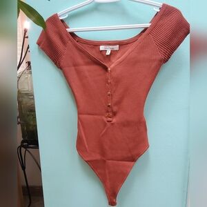 Love tree - Burnt Orange Button-down Bodysuit